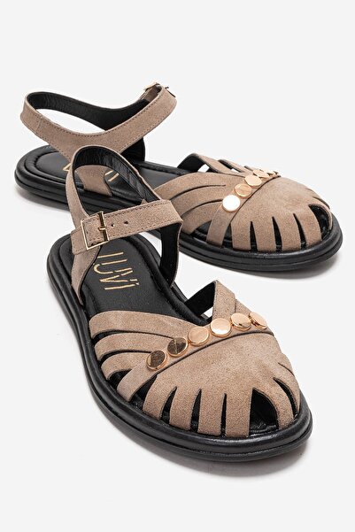 LuviShoes Chiela Mink Suede Genuine Leather Ankle Strap Women's Sandals