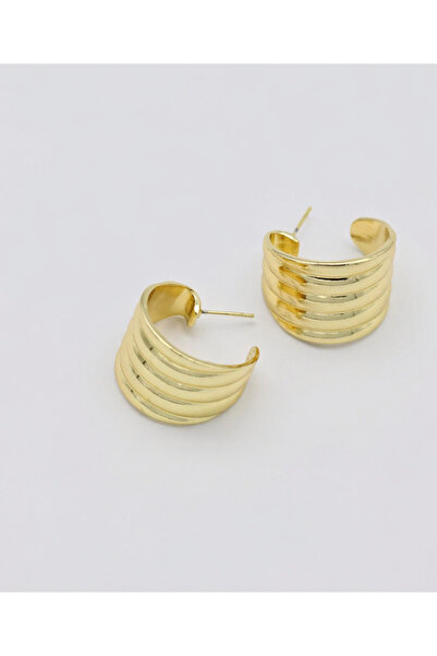 Katmanlı Gold Halka Küpe