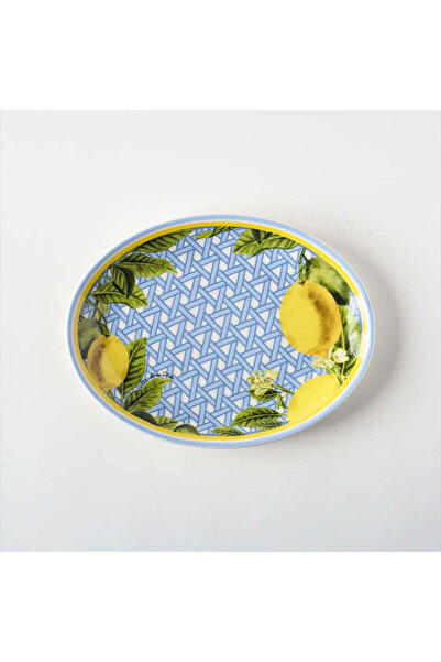 VİTELLİ Hazeran Lemon Patterned Porcelain Kayık Plate 24 cm
