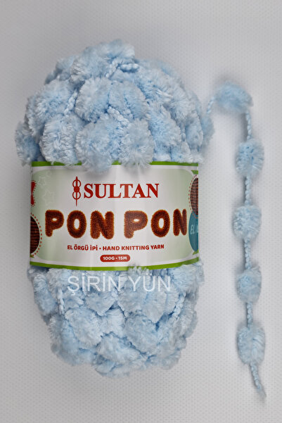 Sultan Ponpon İp 100 Gram 15 Metre %100 Polyester Açık Mavi 926