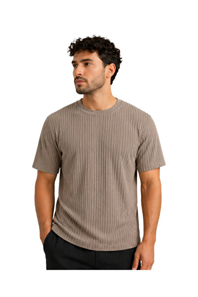 Yassino Hair Knit Jacquard Fabric 100% Cotton Men's T-Shirt 26015