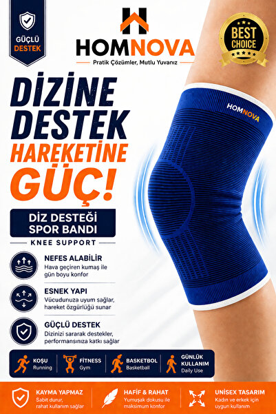 Homnova Diz Bandı Diz Desteği Spor İçin Esnek Nefes Alabilir Knee Support