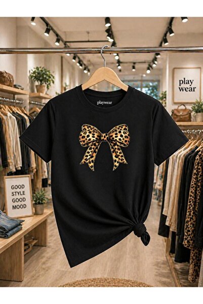 playwear MAJICA sa leopard printom na prsima, 100% pamuk, oversize, široka, r...