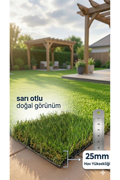 Nurteks Çim Halı Suni Çim 25 mm Yeşil Çim Bahçe Balkon Teras Balkon Çim