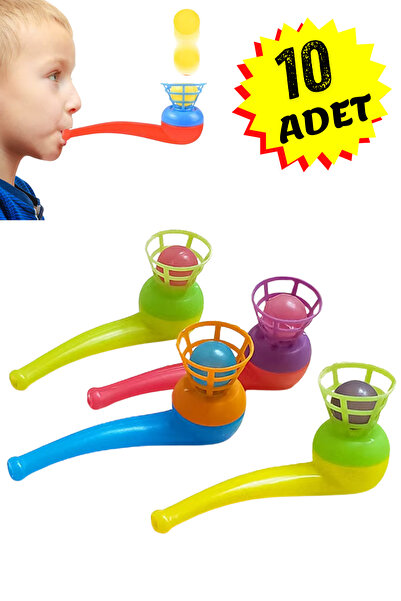 KAŞIKBEY 10Pcs Saxophone Ball Blowing Game Party Favor Educational Balance Sk...