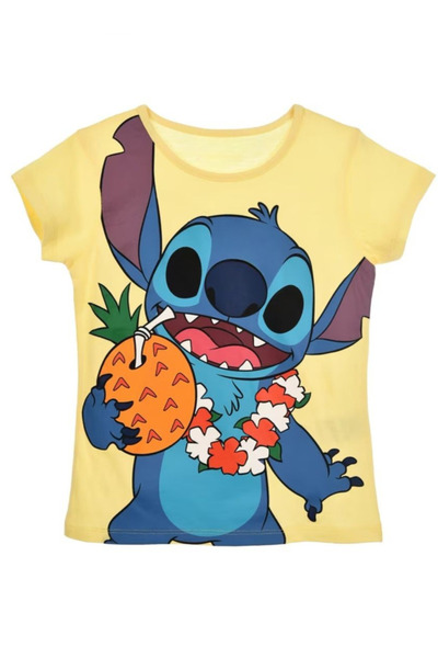 Baxia LİMON Sarı RENK KARAKTER Baskılı Kısa Kollu Bisiklet Yaka Tshirt ( YENİ...