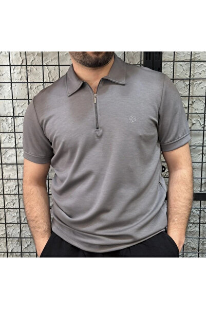 Regular Fit Polo Yaka Fermuarlı %100 Pamuk T-Shirt