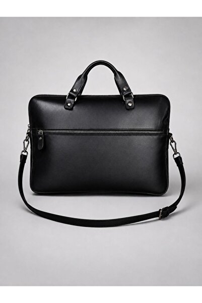 ÖzkanAccessory حقيبة كتف ولابتوب من الجلد الطبيعي من UrbanEdge - مزودة بمقصور...