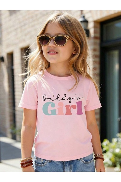 SVART WEAR تي شيرت للأطفال والمراهقين مطبوع عليه 'Daddy's Girl' برقبة دائرية ...
