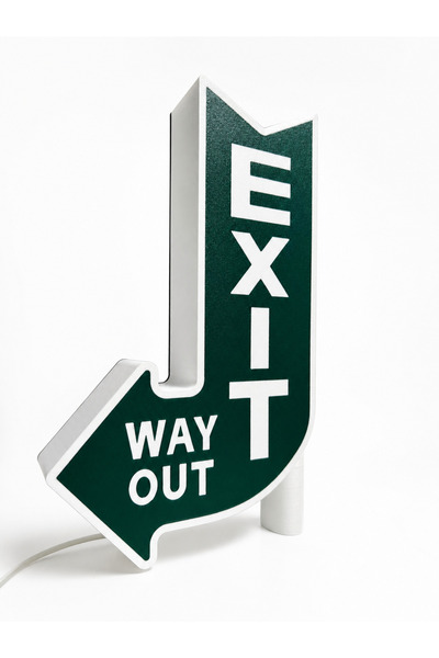 tredihome Işıklı Exit Way Out Dekoratif LED Masa Lambası Yön Tabelası Gece La...