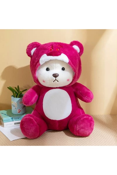 tm tech marketi Sevimli Kapüşonlu Peluş Ayı - Sevgiliye Özel Peluş Oyuncak St...