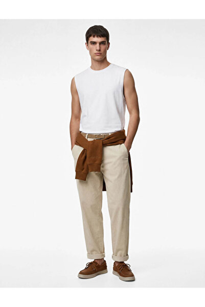 Koton Basic White Men's Sleeveless T-Shirt 6Sam30002Mk