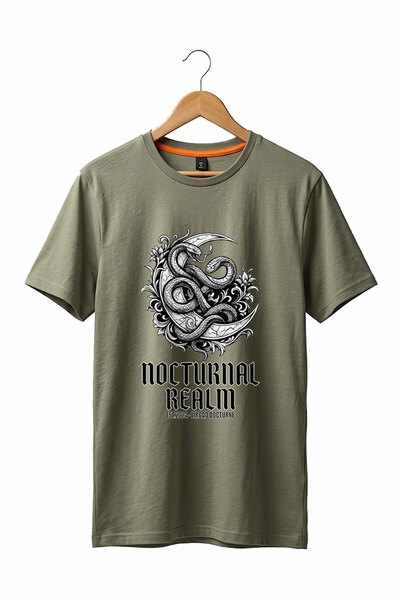 onsrawear Unisex Gothic Nocturnal Realm Snake and Crescent Printed Premium Ba...