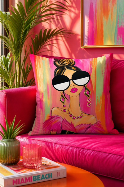 Bertille Home Σειρά Pop Art Κάλυμμα μαξιλαριού διπλής όψης με ψηφιακή εκτύπωση