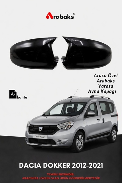 Arabaks DACIA DOKKER 2012-2021 Yarasa Ayna Kapağı 2'li Takım (BATMAN TİP, DAY...