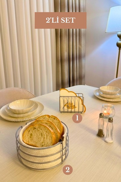 Edora Home Set od 2 mat srebrna rešetkasta držača za salvete, kuhinjski set