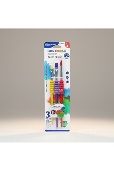 GİORGİONE 3Pcs Brush Set with Ergonomic Non-Slip Handle-Soft Grip Art Set for...