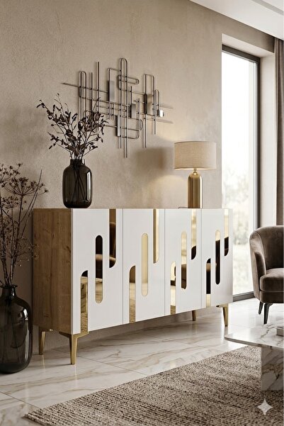 CENEYRA KA1229DG ECE Konsol ve Tv Sehpası Safirmeşe-Gold 120cm