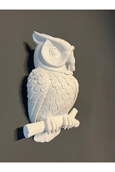 KALIPDIŞI 3D Dekoratif Baykuş Duvar Heykeli - Modern Baykuş Hayvan Figürlü Ev...