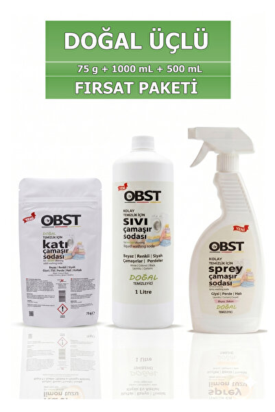OBST Doğal Temizlik Fırsat Paketi Sıvı Çamaşır Sodası 1 L + Sprey Çamaşır Sod...