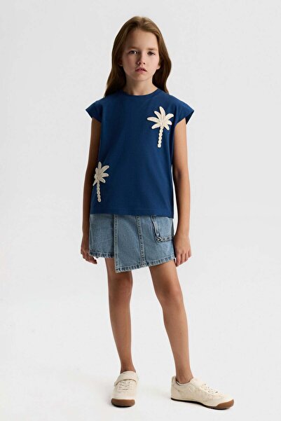 nk kids Nk Girl's Basic Shorts Skirt with Flap Pocket Detail, 8-15 Years Old,...