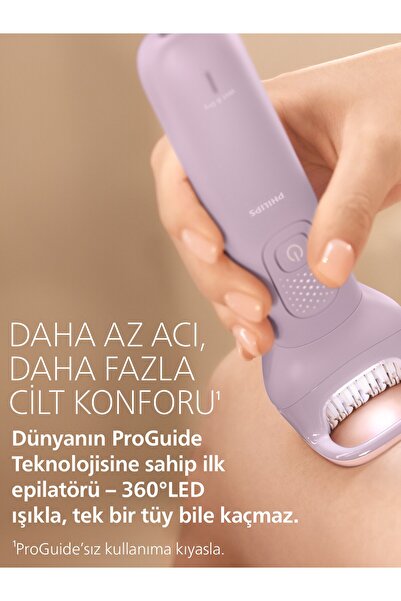 Philips 9000 Serisi BRE728/05 Tüm Vücut Epilatör Seti, Islak&Kuru, Kablosuz, Peeling Fırçası,Pedikür Başlığı