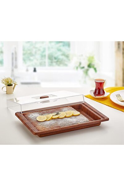 Evelin Rectangular Storage Box for Bread and Cake with Lid, Cupcake Serving T...