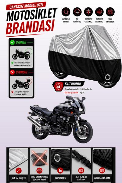 Cemku Twin غطاء محرك ياماها FZS600 متوافق مع اللون الرمادي العلوي والأسود الس...