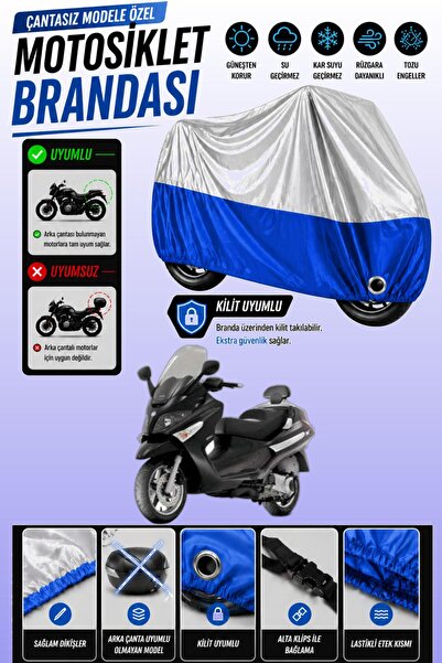 Cemku Twin غطاء محرك متوافق مع Piaggio X Evo 400 باللون الرمادي من الأعلى وال...
