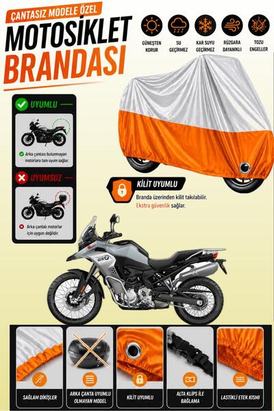 Cemku Twin Top Gray - Bottom Orange Bmw F 850 Gs Adventure Compatible Engine ...