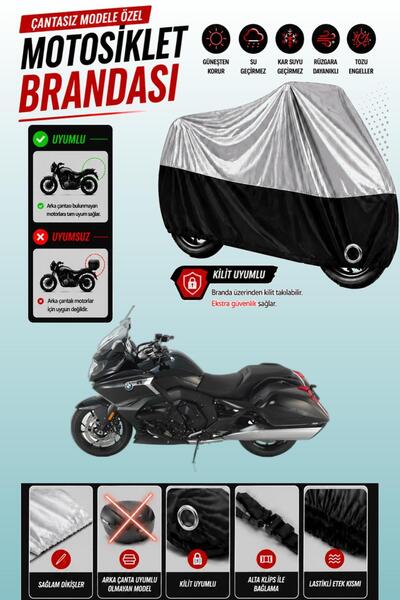 Cemku Twin غطاء محرك متوافق مع BMW K 1600 Bagger باللون الرمادي من الأعلى وال...