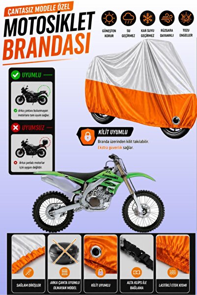 Cemku Twin غطاء محرك متوافق مع دراجة كاواساكي KX 450F باللون الرمادي من الأعل...