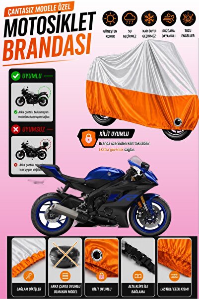 Cemku Twin غطاء محرك متوافق مع ياماها YZF R6 باللون الرمادي من الأعلى والبرتق...