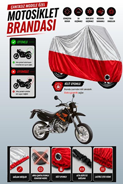 Cemku Twin غطاء محرك متوافق مع KTM 640 LC4 باللون الرمادي من الأعلى والأحمر م...