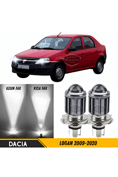 ŞüsCarOto Aksesuar Dacia Logan 2009-2020 Uyumlu Mercekli Far Ampulü Led Xenon...
