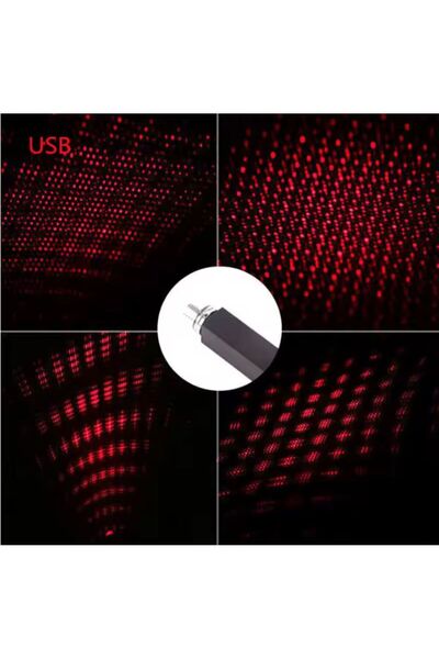 genric لمبة ليزر نجوم باللون الاحمر USB للسيارة والمنزل – أجواء فخمة بضغطة واحدة