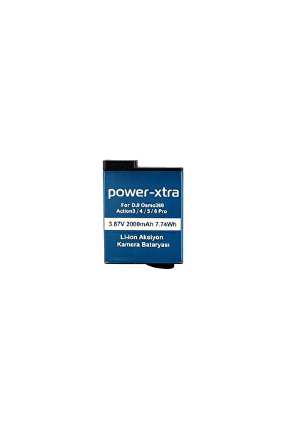 POWER-XTRA - Osmo360 - Action 3/4/5/6 Pro - 3.87V 2000 mAh Li-ion Aksiyon Kam...