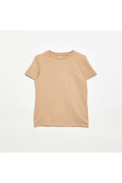 KIABI Basic Plain Jersey T-Shirt Beige