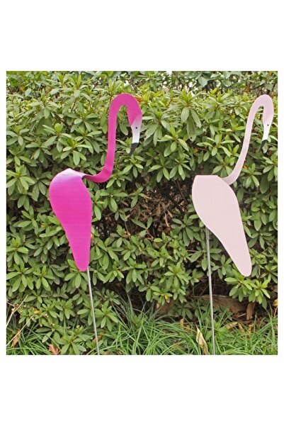 unbranded Decor flamingo metalic pentru grădină, ornament vânt tip spinner, d...