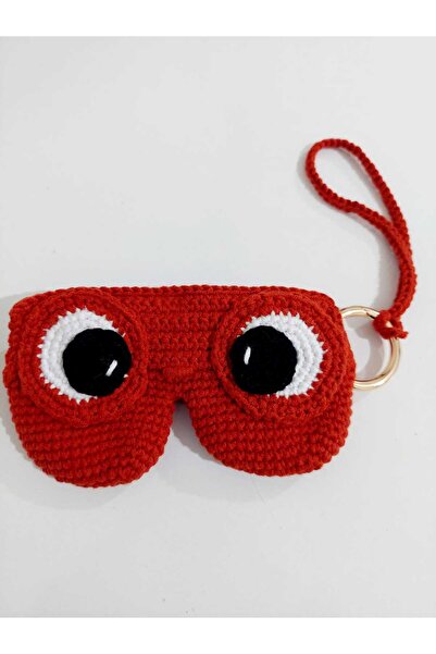 evim oyuncak dünyası Kiremit Rengi Tasarım Gözlük Kılıfı Amigurumi Organik