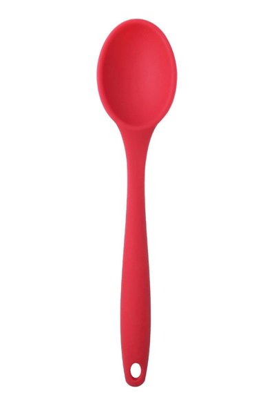 Kittiwake Home Life 5-Piece Silicone Kitchen Spoon Set 27 cm – Heat-Resistant Non-Stick Serving and Mixing Spoon (Anthracite Red Purple Yellow Green)