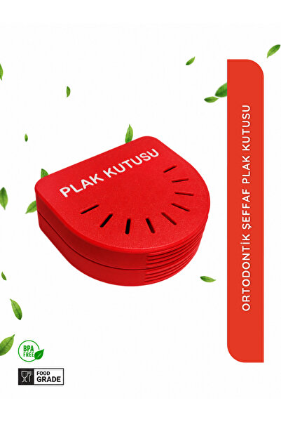 AC BOX Kırmızı Ortodontik Şeffaf Plak Kutusu Diş Sıkma Plağı Saklama Kabı Hij...