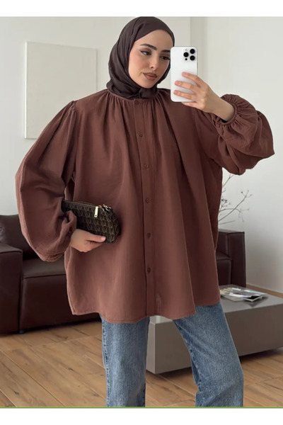 salisburys Molly Nelly Kadın Oversize Muslin Gömlek