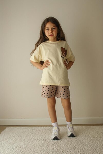 jeliboomkidswear Girl's Summer Cotton T-Shirt and Shorts Set (2-Piece)