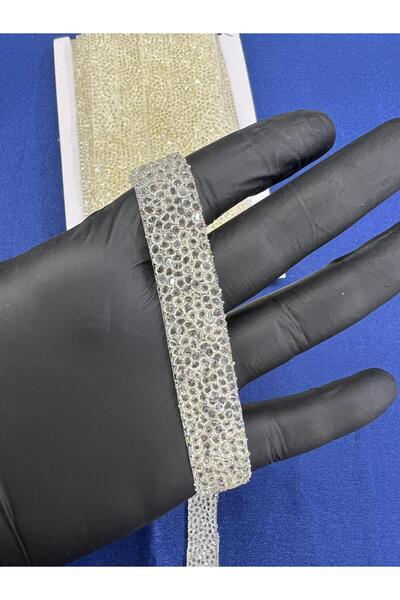 KAYA ARNİCA TEKSTİL Cream Shiny Stone Strip Iron-On Strip 1.5 cm