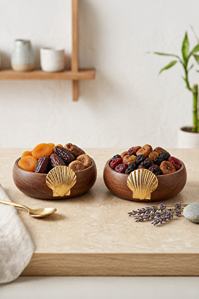 Kitchen Life 2-Piece Oyster Acacia Look Snack Presentation Bowl - Decorative ...