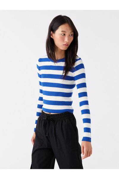 LC Waikiki Crew Neck Striped Long Sleeve Women's Knitwear Sweater