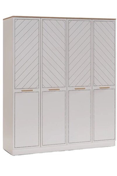 Palmera Oscar Modern 4 Kapaklı Elbise Dolabı Genç Odası Mat Aytaşı