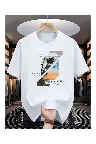 CLASSY.MODA Tricou oversize de bază, imprimat, de calitate premium, modă casu...