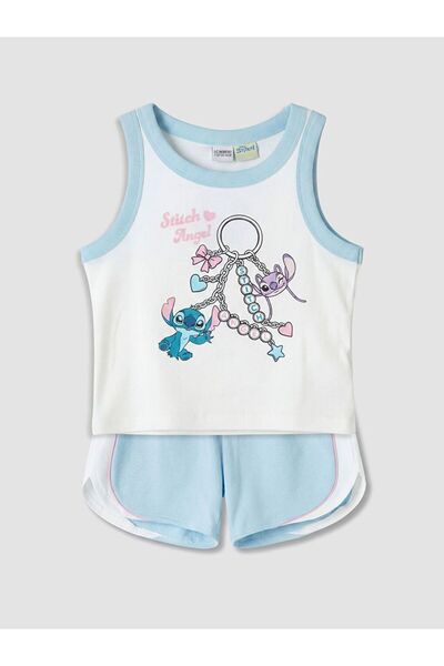 LC Waikiki طقم بناتي مطبوع عليه ستيتش وأنجل من LCW Kids